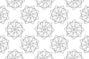 Black and white geometric floral pattern featuring overlapping square designs, ideal for childrens coloring pages. vector