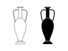 Amphora icon set isolated on white background vector
