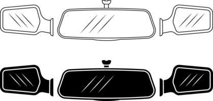 car rear view mirror icon set vector