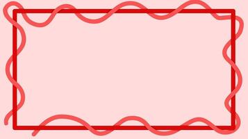 background with red frame lines with pink background and curved lines on the frame vector