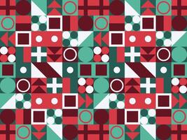 geometric merry christmas ornament abstract tree star snowflake winter santa icon pattern seamless vector
