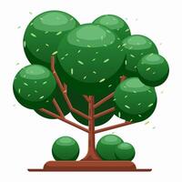 Flat illustration tree and leaf with modern flat style vector