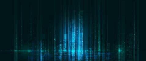 Cityscape with cyber space, futuristic technology background vector