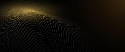 Wave, wavy line pattern. Abstract motion of curve lines, Bright gold and glow effect. Graphic design for technology banner, background vector