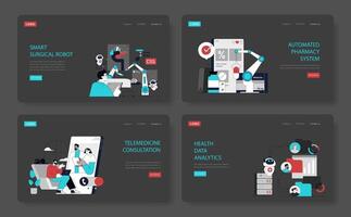 Automation In Healthcare. Flat Illustration vector