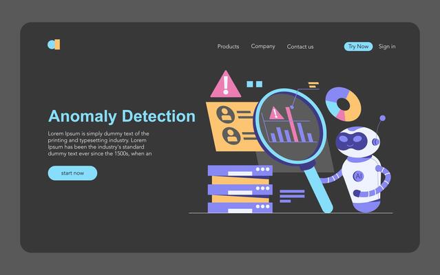 AI Cybersecurity. Flat Illustration