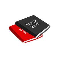death book icon on black and red color on white background vector