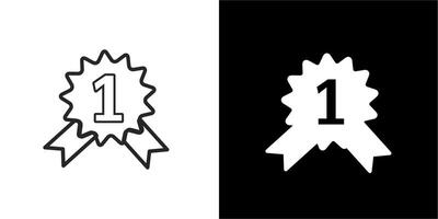 a black and white image of a number one and a white one vector