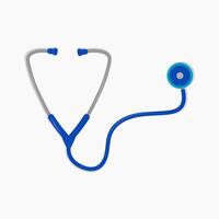 blue stethoscope icon on white background vector