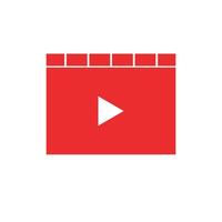 red play icon on white background vector