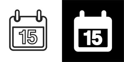 a black and white calendar with the date 15th of december vector