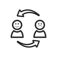 a black and white illustration of two people in a circle vector