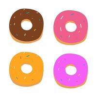 donuts icon with different colors and sprinkles on white background vector