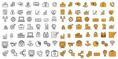 Business Project line Editable Icons set. illustration in white background modern style of business related icons. vector