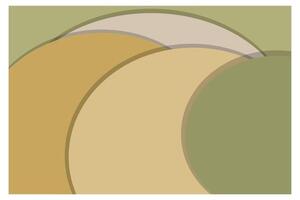 a yellow and brown wave with a green background vector