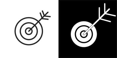 icon arrows in the center of a target for business vector