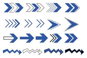 a set of arrows with different colors and shapes on white background vector