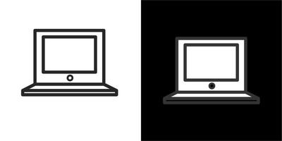 black and white icon of a computer screen vector