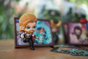 Bangkok, Thailand - November 26, 2024 Thor, Frame Series Figures from Pop Mart shop. photo