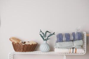 Transform your bathroom into a serene escape with calming decor and natural elements photo