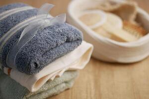 Experience a truly relaxing spa visit with our soft towels and luxurious bath accessories photo