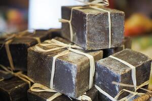 Artisan Handmade Natural Soap Bars Elegantly Wrapped with Twine for a Rustic Touch photo