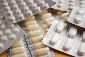 A Wide Variety of Pills and Medications Packed Neatly in Blister Packs for Easy Use and Access photo