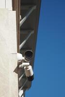 Security Camera Successfully Mounted on the Wall for Optimal Surveillance Purpose and Use photo