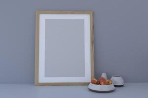 Interior Frame mockup with decor plant 3d Rendering 01 photo