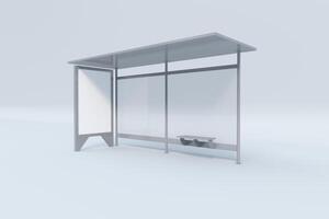 Modern Bus stop Mockup isolated on white background 12 photo