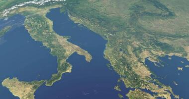 Adriatic sea in planet earth, aerial view from outer space video