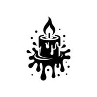 Melting Candle Silhouette with Dripping Wax Illustration for Creative Projects vector