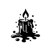 Candle Icon with Melted Wax Flowing Perfect for Digital and Print Use vector