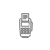 Outline design of the cashier payment terminal. vector