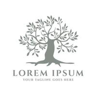 Tree of Life design with symmetrical spreading branches with small leaves, and a strong trunk. Suitable for eco-friendly companies, social organizations, organic products. vector