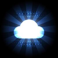 Blue cloud digital technology background vector