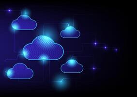 Technology background with clouds connection vector