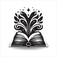 An open book with a star on it vector