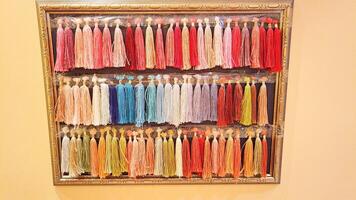 materials and equipment used in the making of the Turkish carpet in Turkey photo