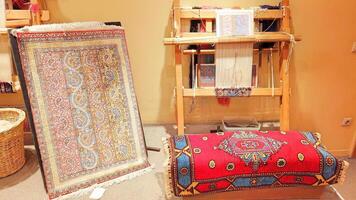 materials and equipment used in the making of the Turkish carpet in Turkey photo