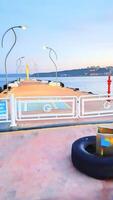 daybreak and before sunrise at Dardanel Straits where ferry travel to Istanbul photo
