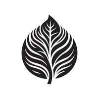 A black and white leaf logo vector