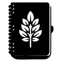 A notebook with a leaf icon on it vector