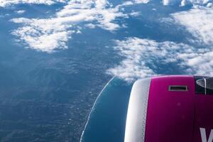 view of the island of Cyprus from the plane window photo