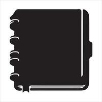 A black notebook icon on a white background vector