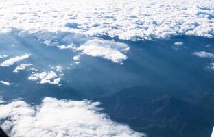 view of the island of Cyprus from the plane window photo