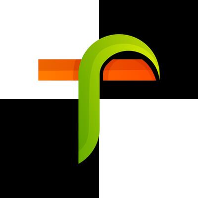 letter f gradient logo design