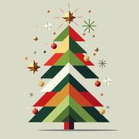 Minimalist Geometric Christmas Tree Design vector