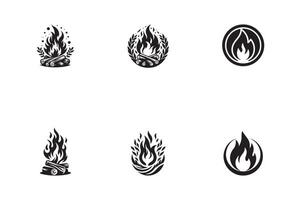 A set of four different fire icons vector
