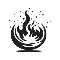 Fire and flame icon illustration vector